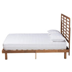 Ash Walnut Spindle Headboard Platform Bed, Full/Queen/King
