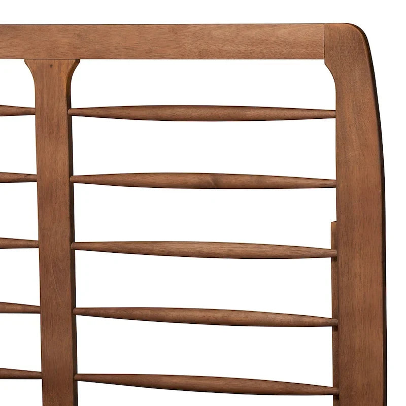Ash Walnut Spindle Headboard Platform Bed, Full/Queen/King
