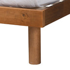 Ash Walnut Spindle Headboard Platform Bed, Full/Queen/King