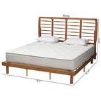 Ash Walnut Spindle Headboard Platform Bed, Full/Queen/King