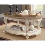 Realyn Coffee Table - White/Brown - 48.13  W x 34  D x 19.88  H