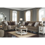 White/Brown Oval Coffee Table, Wood Top, 2-Tier, 1-Person Use