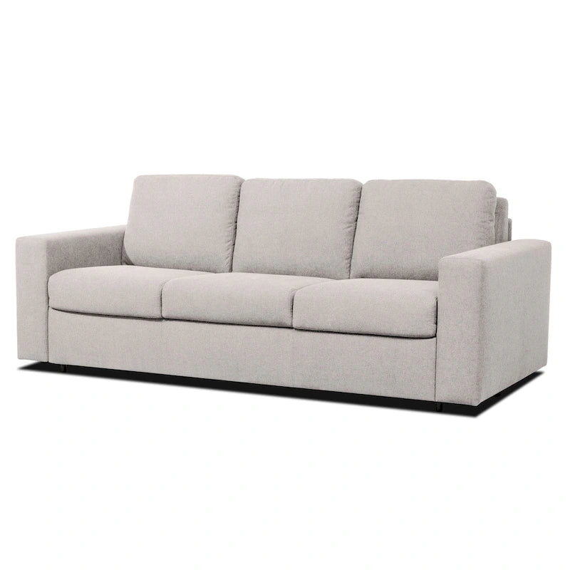 Canapé-lit Queen 2 places bleu marine / ivoire de 208 cm avec matelas en mousse à mémoire de forme de 12,7 cm