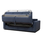 Canapé-lit Queen 2 places bleu marine / ivoire de 208 cm avec matelas en mousse à mémoire de forme de 12,7 cm