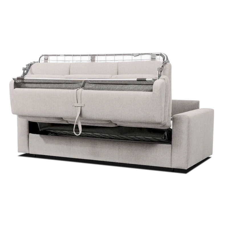 Canapé-lit Queen 2 places bleu marine / ivoire de 208 cm avec matelas en mousse à mémoire de forme de 12,7 cm
