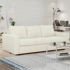 Canapé-lit Queen 2 places bleu marine / ivoire de 208 cm avec matelas en mousse à mémoire de forme de 12,7 cm