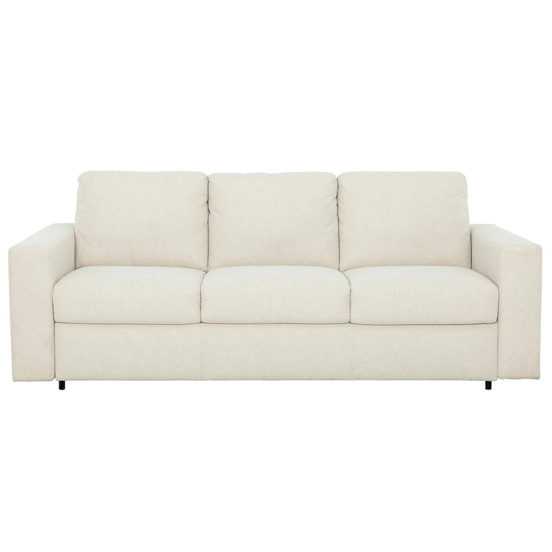 Canapé-lit Queen 2 places bleu marine / ivoire de 208 cm avec matelas en mousse à mémoire de forme de 12,7 cm