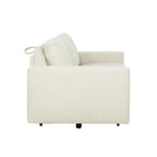 Canapé-lit Queen 2 places bleu marine / ivoire de 208 cm avec matelas en mousse à mémoire de forme de 12,7 cm