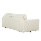 Canapé-lit Queen 2 places bleu marine / ivoire de 208 cm avec matelas en mousse à mémoire de forme de 12,7 cm