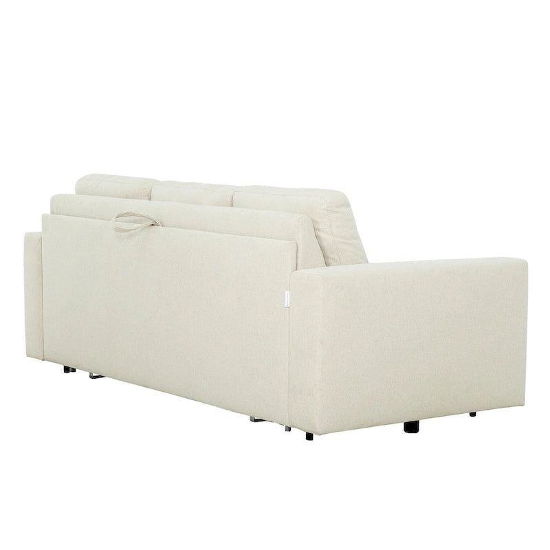 Canapé-lit Queen 2 places bleu marine / ivoire de 208 cm avec matelas en mousse à mémoire de forme de 12,7 cm