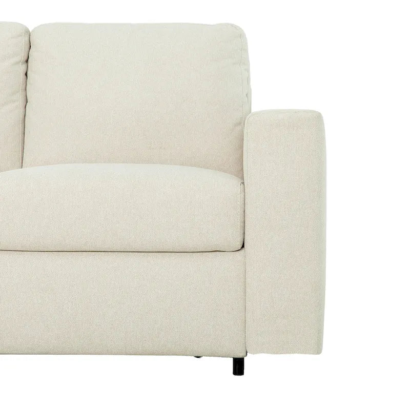 Canapé-lit Queen 2 places bleu marine / ivoire de 208 cm avec matelas en mousse à mémoire de forme de 12,7 cm