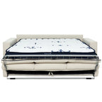 Canapé-lit Queen 2 places bleu marine / ivoire de 208 cm avec matelas en mousse à mémoire de forme de 12,7 cm