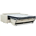 Canapé-lit Queen 2 places bleu marine / ivoire de 208 cm avec matelas en mousse à mémoire de forme de 12,7 cm