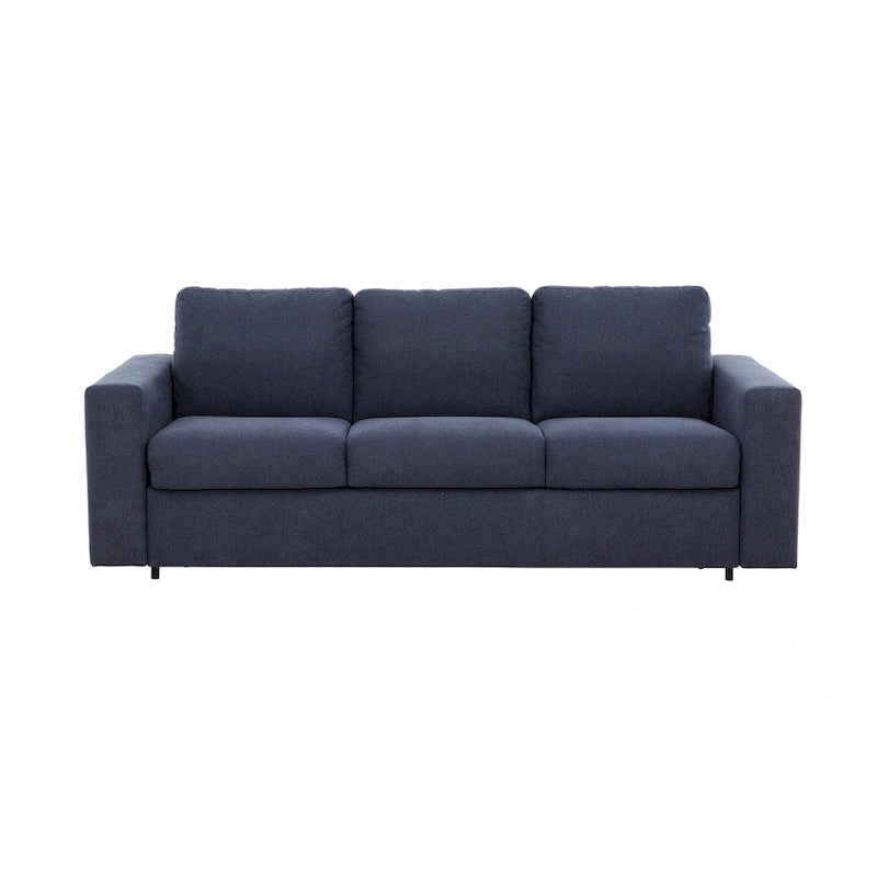 Canapé-lit Queen 2 places bleu marine / ivoire de 208 cm avec matelas en mousse à mémoire de forme de 12,7 cm