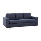 Canapé-lit Queen 2 places bleu marine / ivoire de 208 cm avec matelas en mousse à mémoire de forme de 12,7 cm