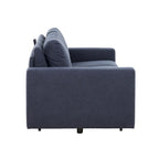 Canapé-lit Queen 2 places bleu marine / ivoire de 208 cm avec matelas en mousse à mémoire de forme de 12,7 cm