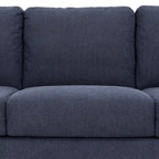 Canapé-lit Queen 2 places bleu marine / ivoire de 208 cm avec matelas en mousse à mémoire de forme de 12,7 cm