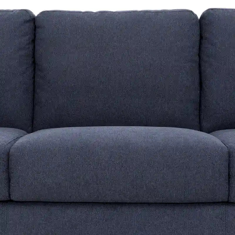 Canapé-lit Queen 2 places bleu marine / ivoire de 208 cm avec matelas en mousse à mémoire de forme de 12,7 cm