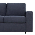 Canapé-lit Queen 2 places bleu marine / ivoire de 208 cm avec matelas en mousse à mémoire de forme de 12,7 cm