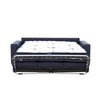 Canapé-lit Queen 2 places bleu marine / ivoire de 208 cm avec matelas en mousse à mémoire de forme de 12,7 cm