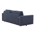 Canapé-lit Queen 2 places bleu marine / ivoire de 208 cm avec matelas en mousse à mémoire de forme de 12,7 cm