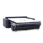 Canapé-lit Queen 2 places bleu marine / ivoire de 208 cm avec matelas en mousse à mémoire de forme de 12,7 cm