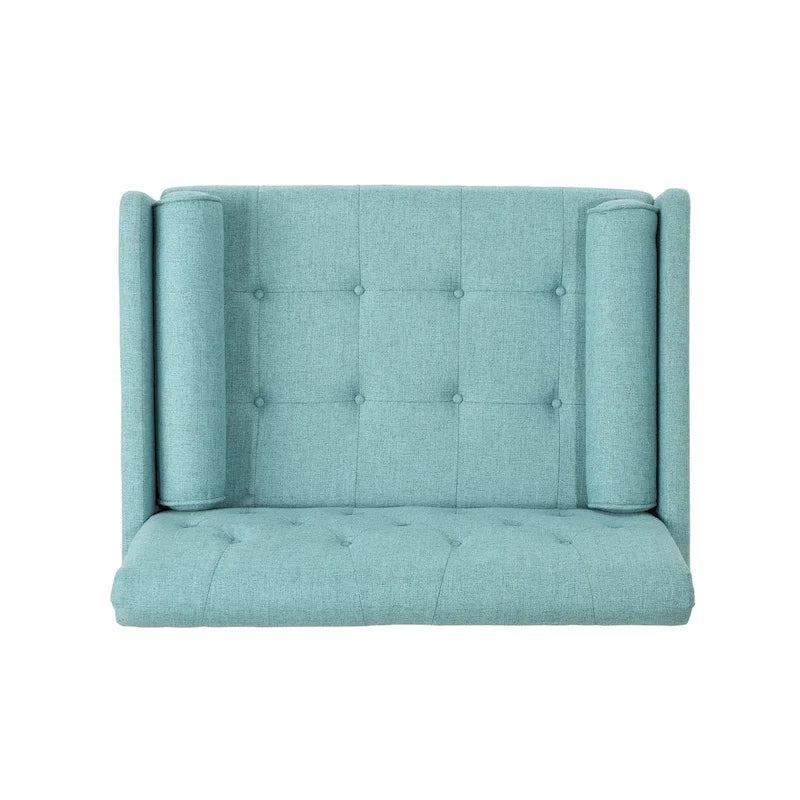Mid-Century Modern Club Chair, Dark Gray / Light Gray / Blue, Fabric, Single Seat