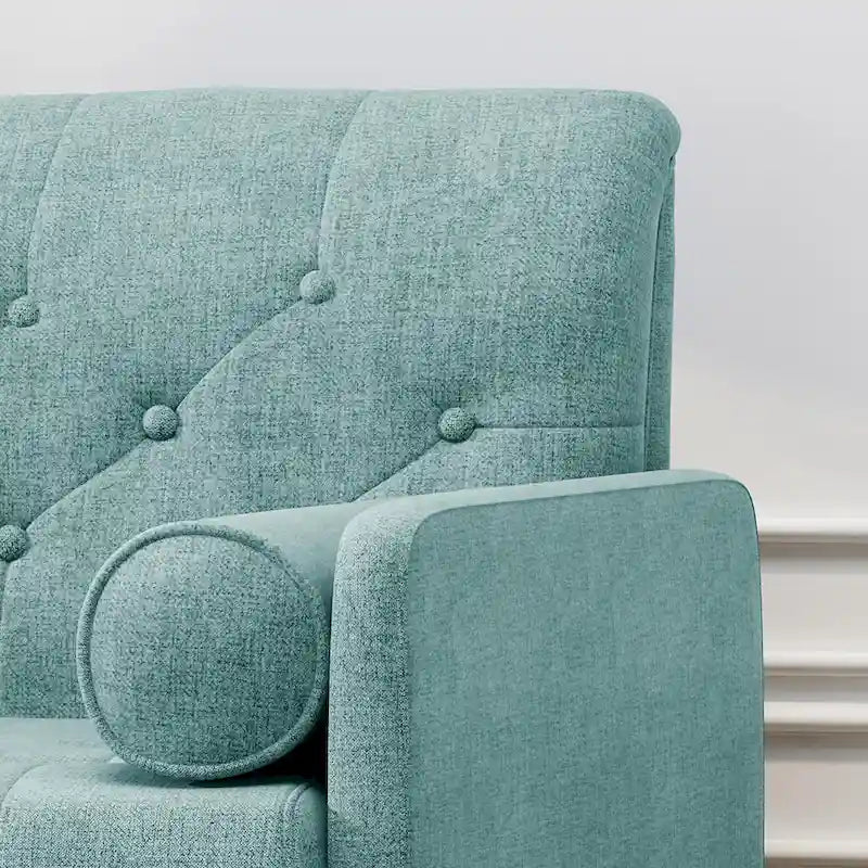 Mid-Century Modern Club Chair, Dark Gray / Light Gray / Blue, Fabric, Single Seat
