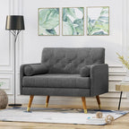Mid-Century Modern Club Chair, Dark Gray / Light Gray / Blue, Fabric, Single Seat