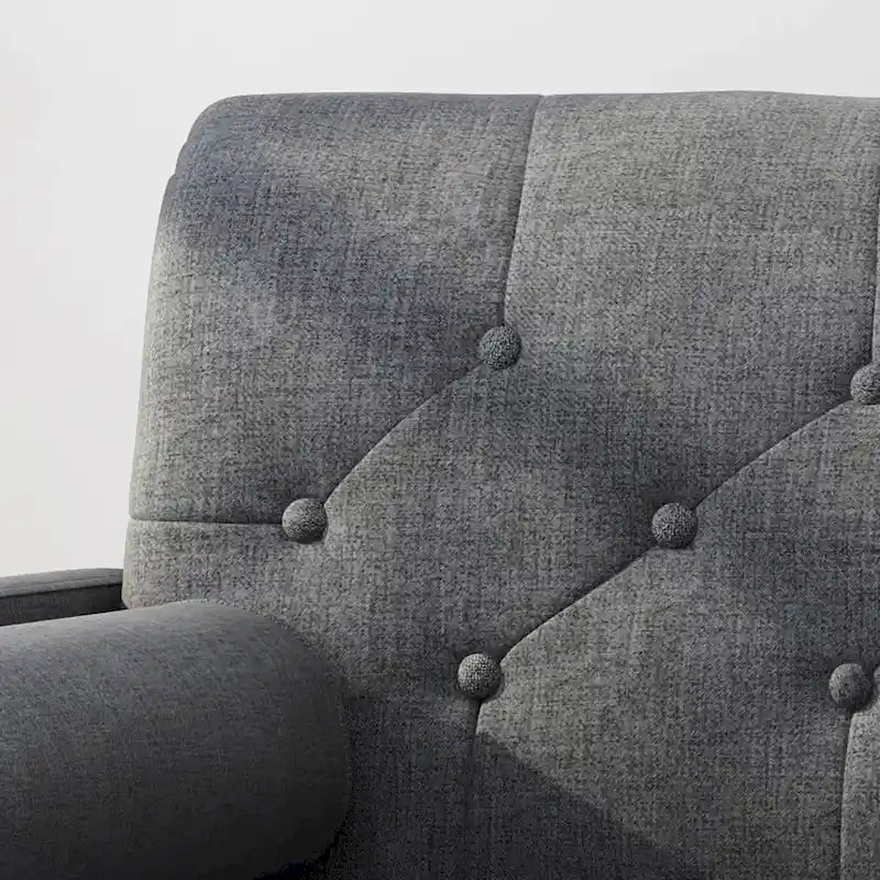 Mid-Century Modern Club Chair, Dark Gray / Light Gray / Blue, Fabric, Single Seat