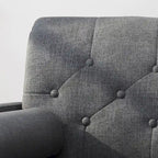 Mid-Century Modern Club Chair, Dark Gray / Light Gray / Blue, Fabric, Single Seat