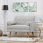 Mid-Century Modern Club Chair, Dark Gray / Light Gray / Blue, Fabric, Single Seat