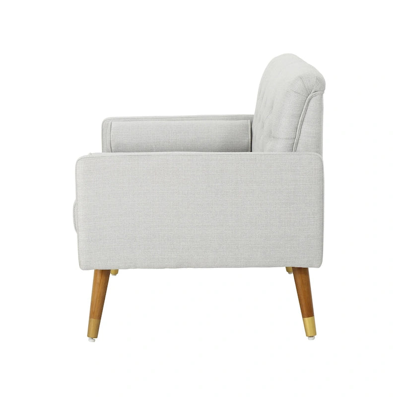 Mid-Century Modern Club Chair, Dark Gray / Light Gray / Blue, Fabric, Single Seat