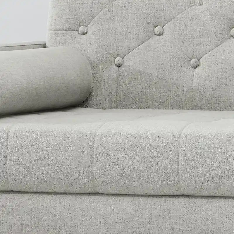 Mid-Century Modern Club Chair, Dark Gray / Light Gray / Blue, Fabric, Single Seat
