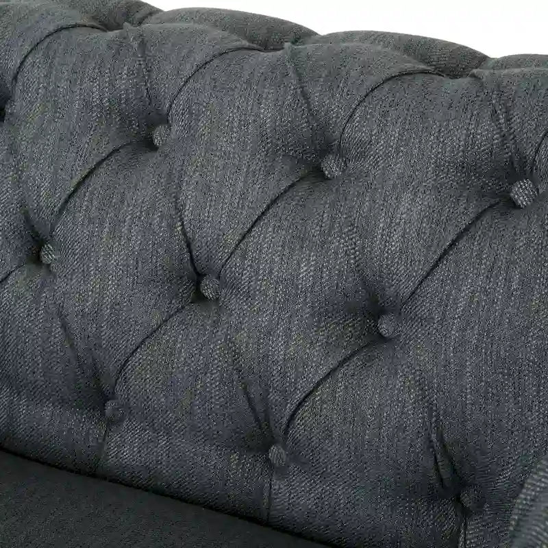 Fauteuil Club Chesterfield Capitonné Bicolore, Similicuir / Tissu, 1 Place