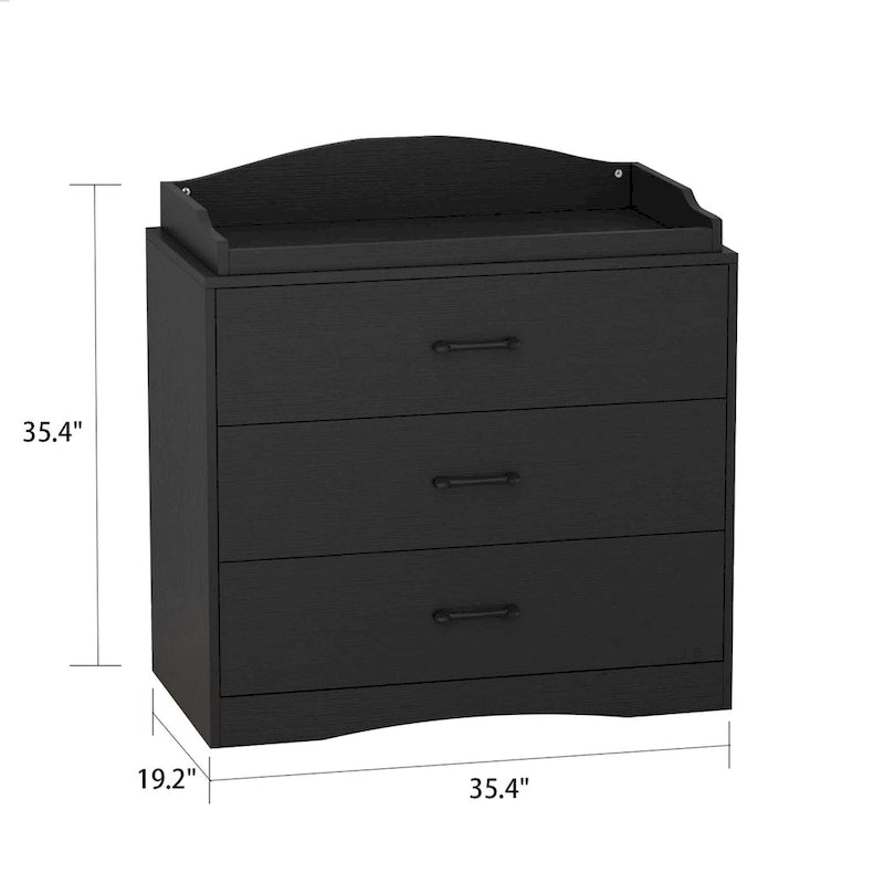 Commode à langer 3 tiroirs Blanche / Noire / Grise, pour utilisateur unique