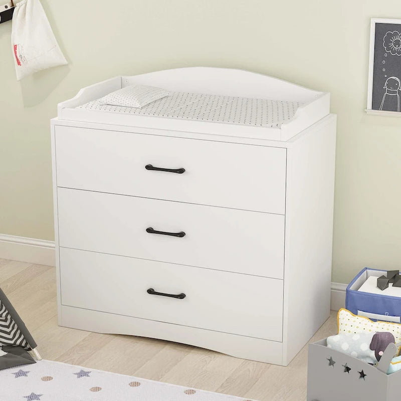 Commode à langer 3 tiroirs Blanche / Noire / Grise, pour utilisateur unique