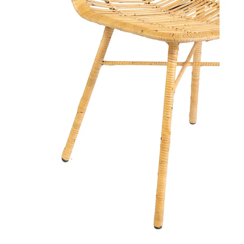 Chaise de salle à manger en rotin naturel, style côtier, lot de 2