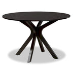 Brown Faux Leather Modern 7-Person Dining Set (1 Table + 6 Chairs)