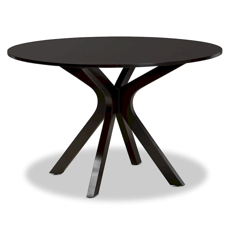 Brown Faux Leather Modern 7-Person Dining Set (1 Table + 6 Chairs)