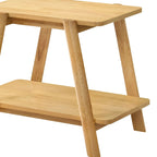 Table d'appoint étagère en bois noyer/chêne naturel/blanc cassé de style moderne milieu de siècle