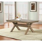 Ensemble de salle à manger extensible en pin glacé marron 6 pièces – Table, 4 chaises et banc, peut accueillir jusqu'à 8 personnes