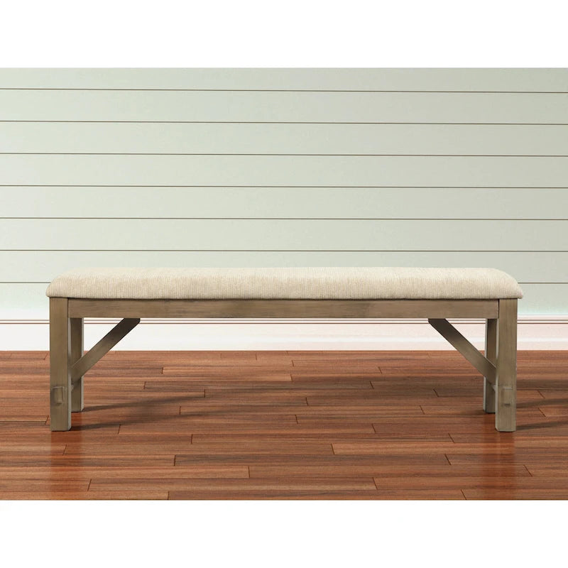 Ensemble de salle à manger extensible en pin glacé marron 6 pièces – Table, 4 chaises et banc, peut accueillir jusqu'à 8 personnes