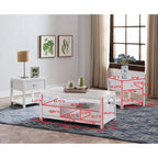 White Wood 3-Piece Coffee Table & 2 End Tables Set, Fits 1–4 People