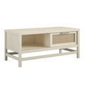 Ivory Oak Sliding Door Coffee Table, 2-Adult Assembly