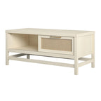 Ivory Oak Sliding Door Coffee Table, 2-Adult Assembly