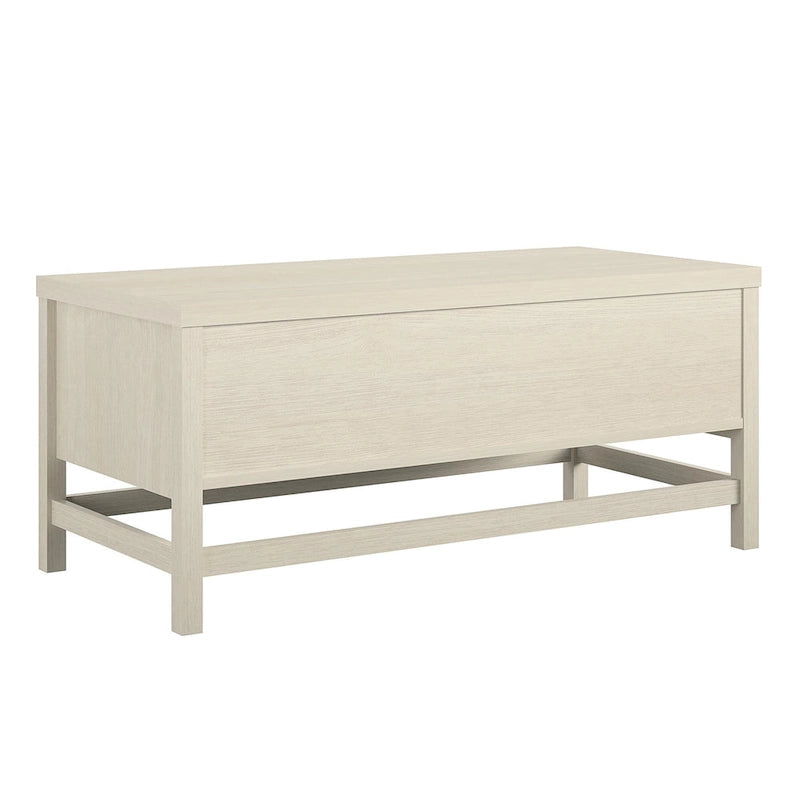 Ivory Oak Sliding Door Coffee Table, 2-Adult Assembly