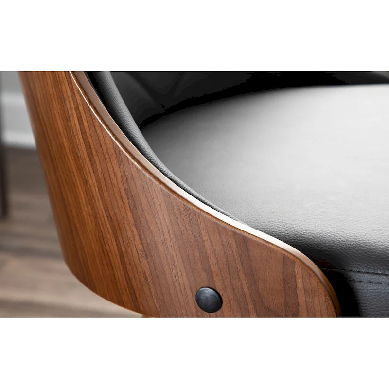 Chaise de salle à manger capitonnée en tissu gris / blanc / marron, style Mid-Century, à l'unité