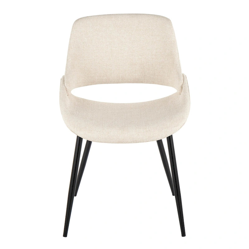 Chaise de salle à manger du milieu du siècle en similicuir gris / métal noir, lot de 2