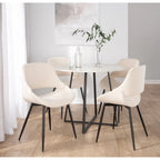 Chaise de salle à manger du milieu du siècle en similicuir gris / métal noir, lot de 2